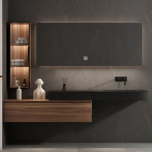Customized Black Sink Modern Hot Design Bathroom Vanity with Storage Cabinet Wholesale