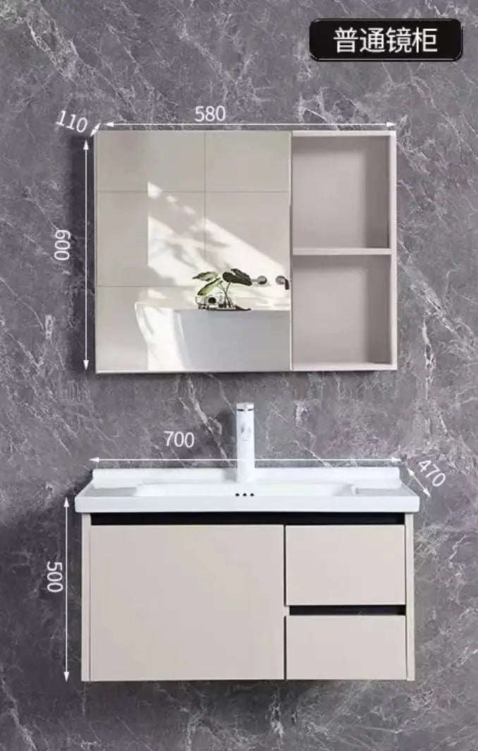 aluminum bathroom cabinet Furniture Modern Fashion Mirror Cabinet Bathroom Washbasin Bathroom Design Bathroom Cabinet