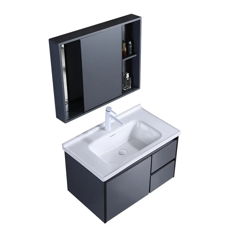 aluminum bathroom cabinet Furniture Modern Fashion Mirror Cabinet Bathroom Washbasin Bathroom Design Bathroom Cabinet