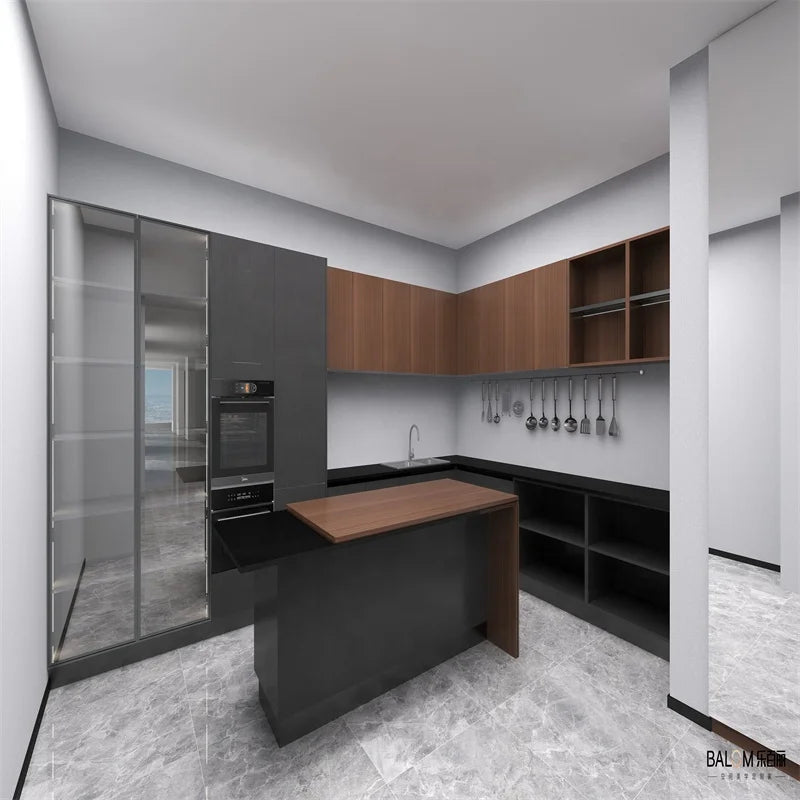 kitchen cabinet High-end affordable custom kitchen furniture second-hand small apartment full L-shaped melamine cabinets from China