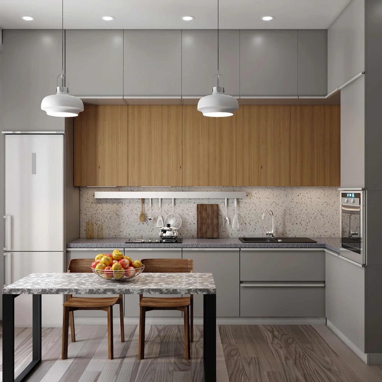 kitchen cabinet High-end affordable custom kitchen furniture second-hand small apartment full L-shaped melamine cabinets from China