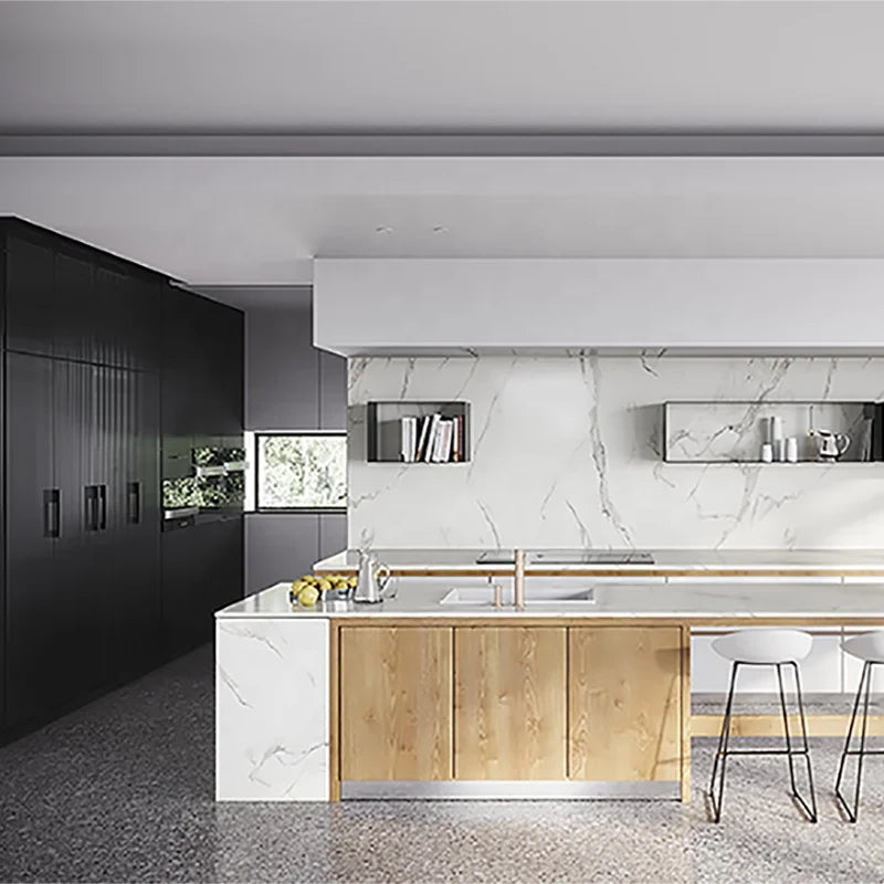 kitchen cabinet High-end affordable custom kitchen furniture second-hand small apartment full L-shaped melamine cabinets from China