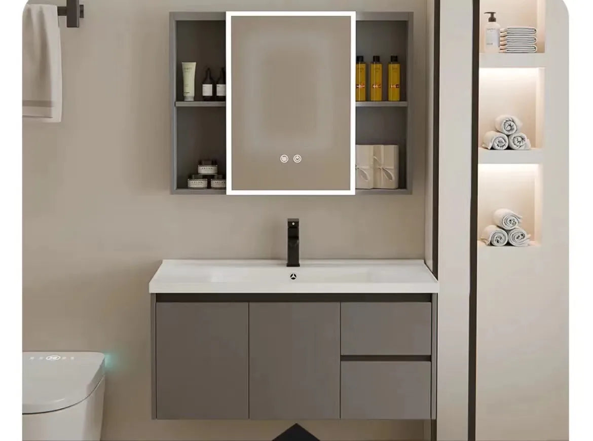 aluminum Top quality new custom bathroom cabinet modern bathroom furniture European bathroom vanity with sink