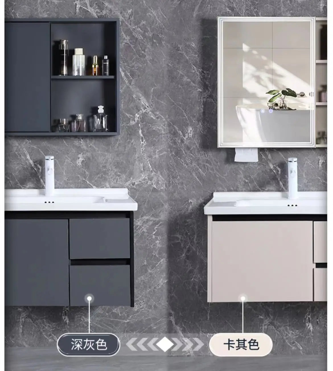 aluminum bathroom cabinet Furniture Modern Fashion Mirror Cabinet Bathroom Washbasin Bathroom Design Bathroom Cabinet