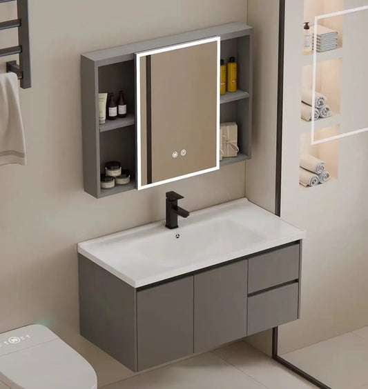 aluminum Top quality new custom bathroom cabinet modern bathroom furniture European bathroom vanity with sink
