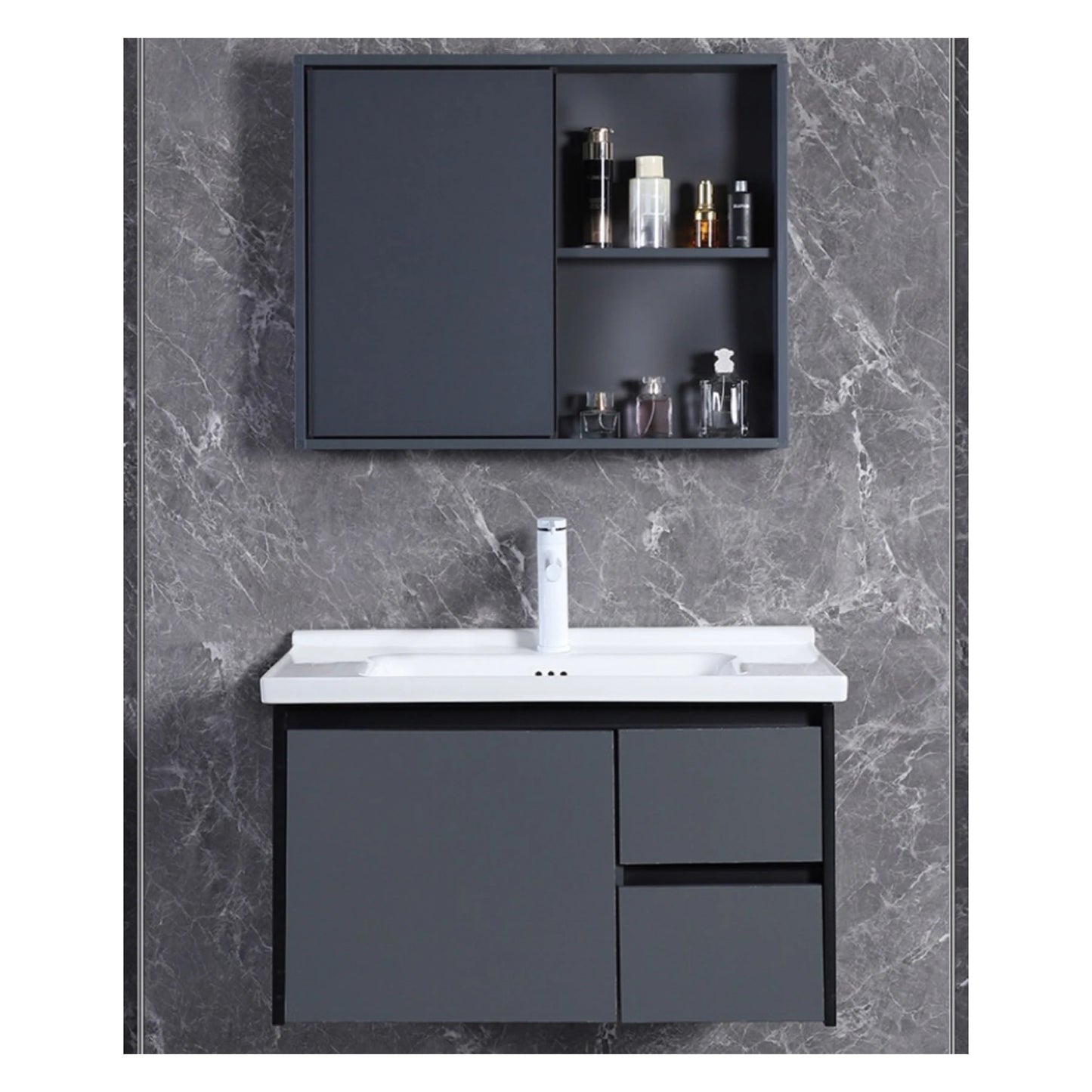 aluminum bathroom cabinet Furniture Modern Fashion Mirror Cabinet Bathroom Washbasin Bathroom Design Bathroom Cabinet