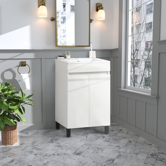 20 "white bathroom cabinet black tripod with ceramic sink