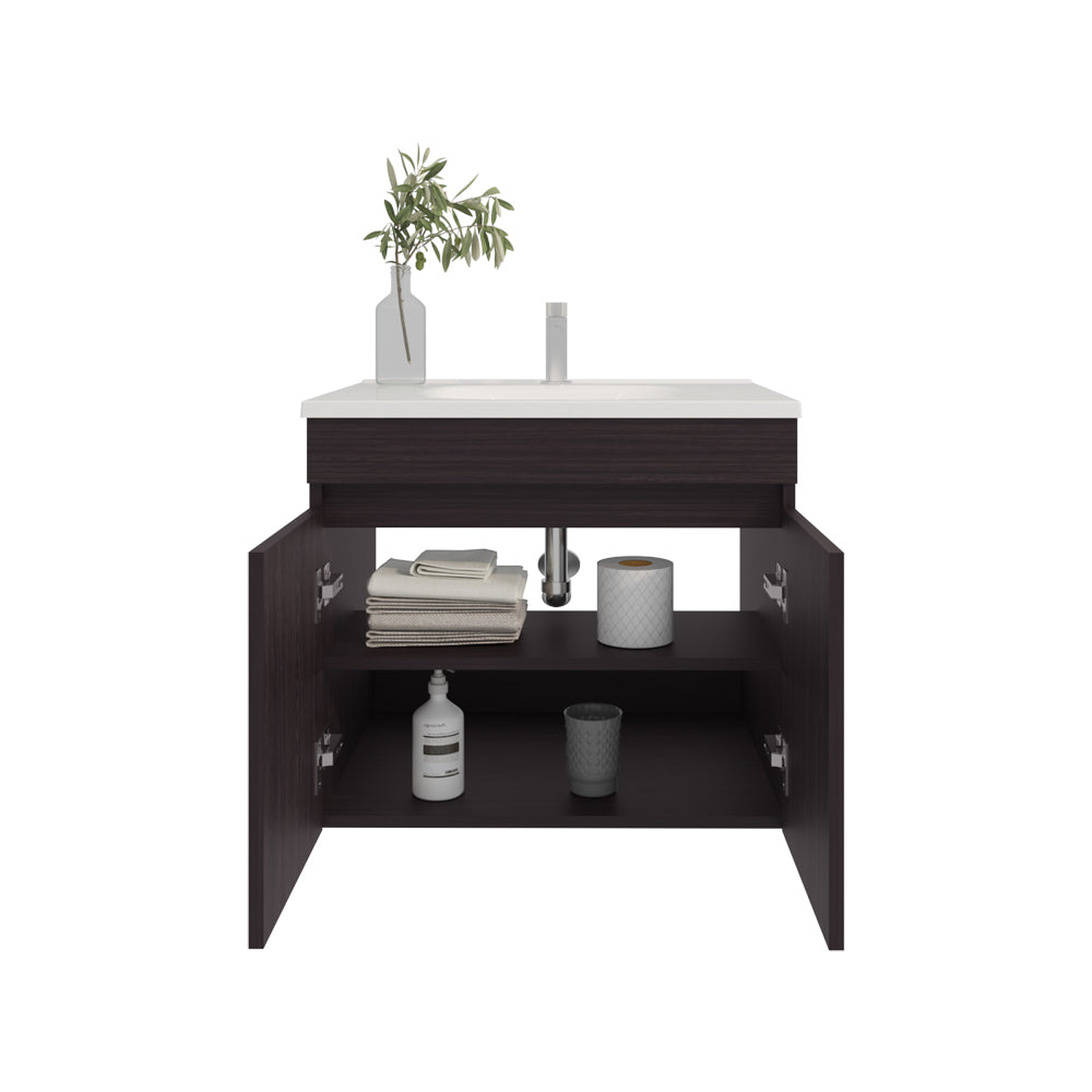 Melamine cabinet FM FURNITURE Rainbow City Vanity with 2 Doors, Wengue