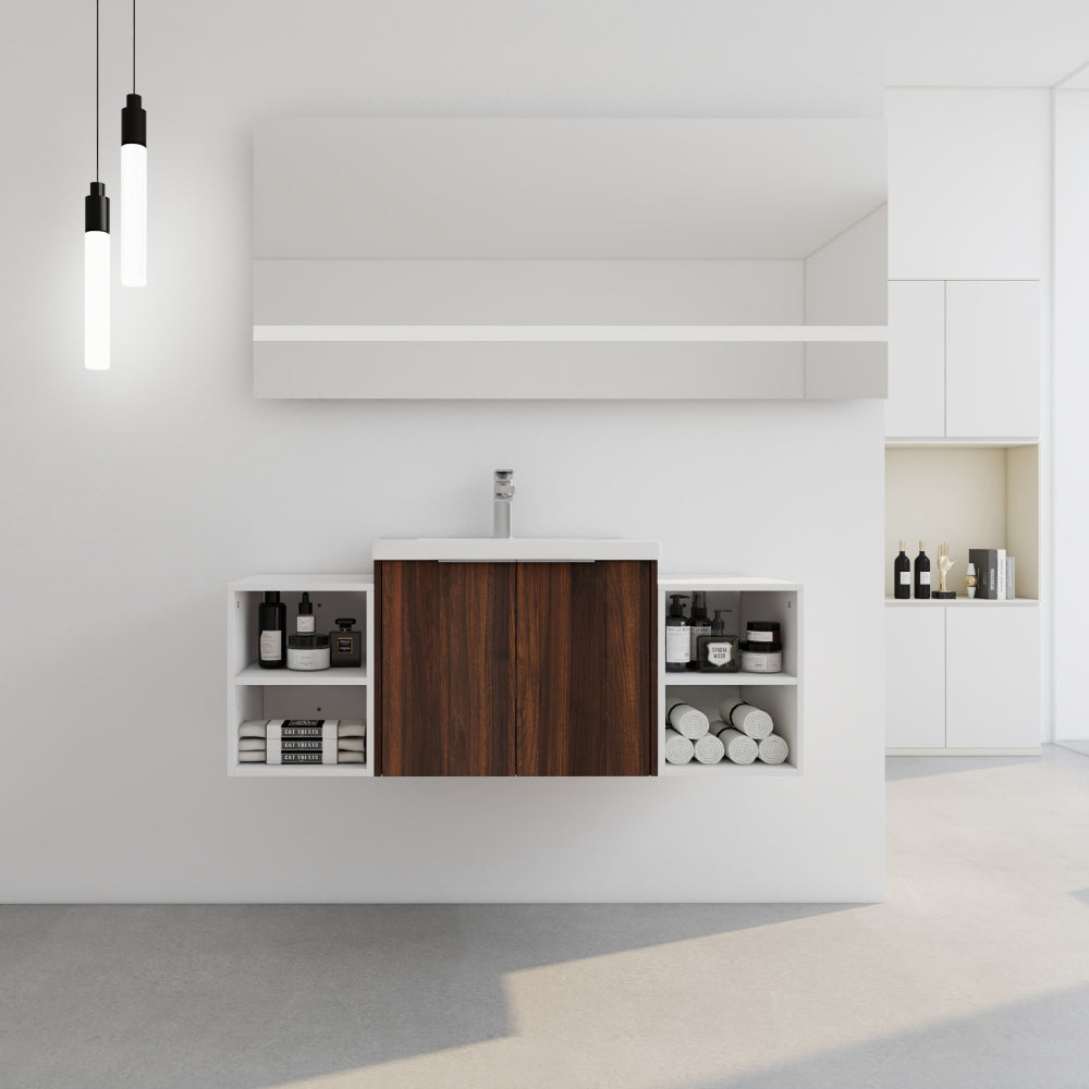 36 Inch Soft Close Doors Bathroom Vanity With Sink, A Small Storage Shelves, 24" and 12" Combination Cabinet,(KD-Packing)