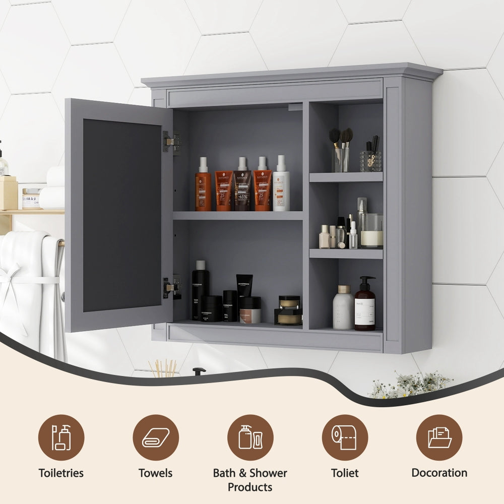 30'' x 28'' Medicine Cabinet, Wall Mounted Bathroom Storage Cabinet, Modern Bathroom Wall Cabinet with Mirror,Medicine Cabinet,  Mirror Cabinet with 3 Open Shelves (Not Include Bathroom Vanity )