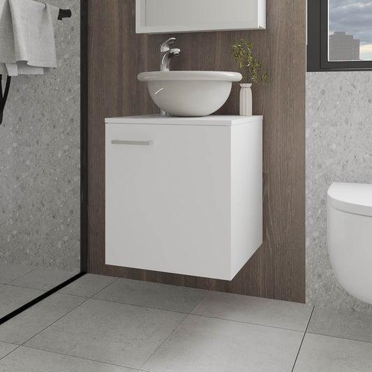 FM FURNITURE Pirtleville  Bathroom Vanity with Integrated Sink and Faucet, White