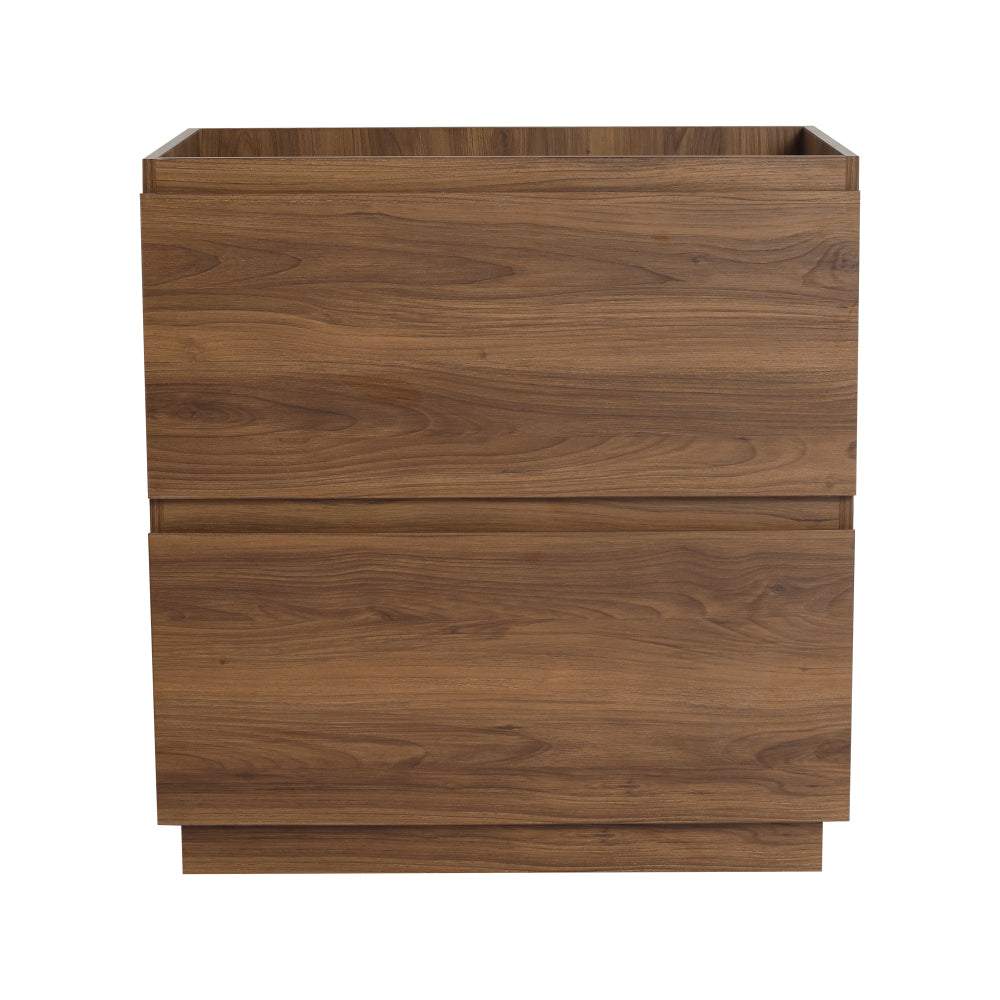 30" Bathroom Vanities without Sink, Modern Undermount Bathroom Sink Cabinet with Double drawer, Freestanding Bathroom Sink Cabinet,Engineering wood,Brown