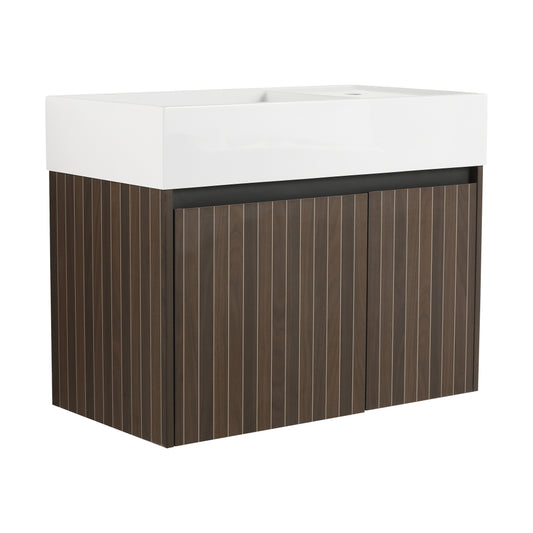 Melamine cabinet 30 Inch Bathroom Cabinet With Sink,Soft Close Doors,Float Mounting Design, For Small Bathroom