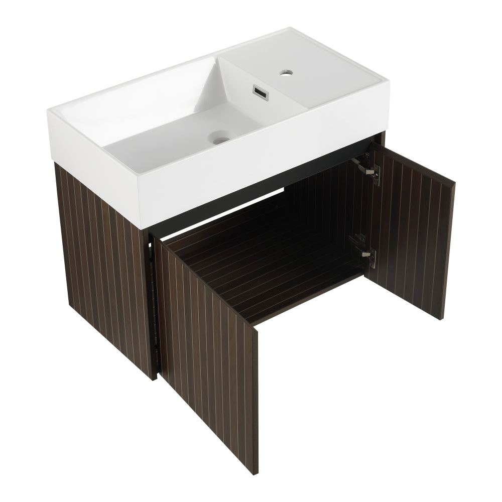 Melamine cabinet 30 Inch Bathroom Cabinet With Sink,Soft Close Doors,Float Mounting Design, For Small Bathroom