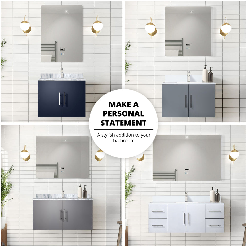 Dark Grey Double Bath Vanity 60 in. W x 22 in. D, White Quartz Top, and Faucet Set
