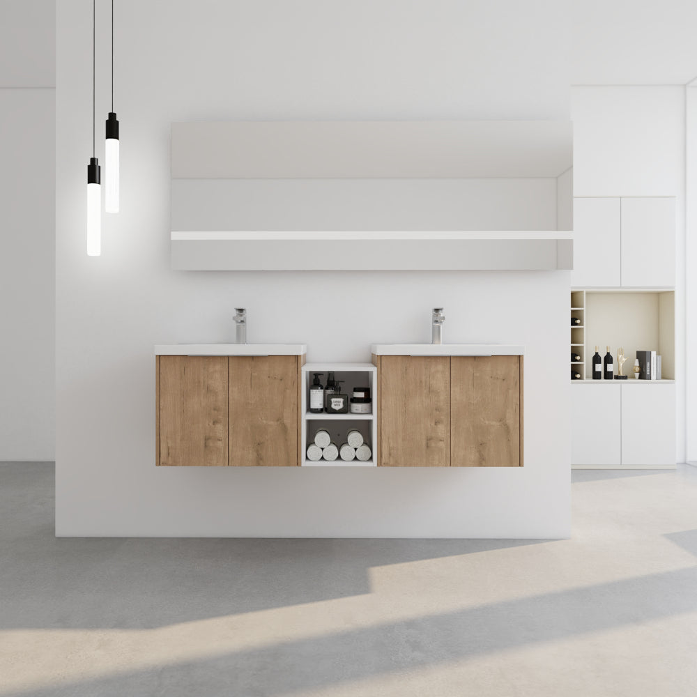 Melamine cabinet Soft Close Doors Bathroom Vanity With Sink,30 Inch For Small Bathroom,30x18-00630CAW(KD-Packing)