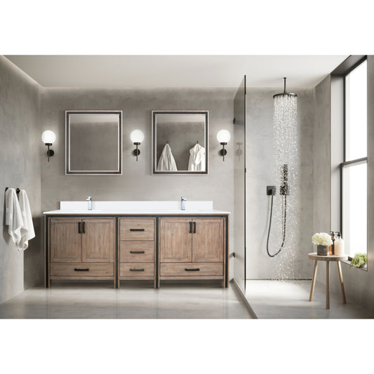 Rustic Barnwood Double Bath Vanity 80 in. W x 22 in. D, with Cultured Marble Top