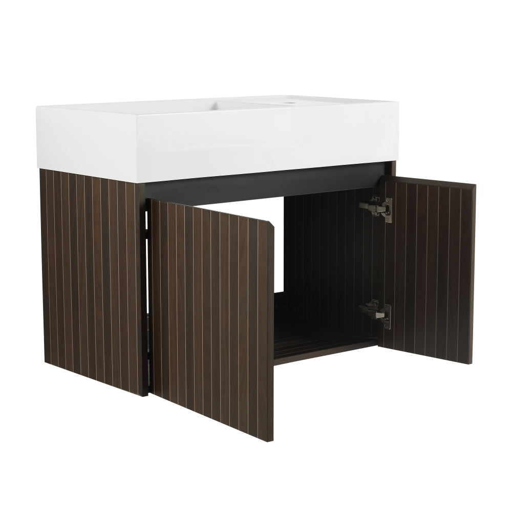Melamine cabinet 30 Inch Bathroom Cabinet With Sink,Soft Close Doors,Float Mounting Design, For Small Bathroom